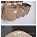 Laminated material cheap small jute jewelry pouch jute bag wholesale